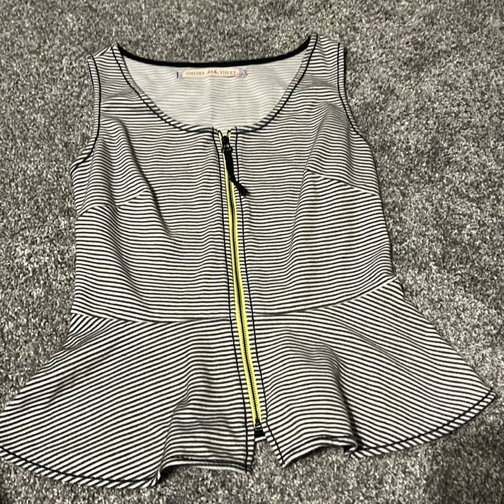 Chelsea and violet stripped top with zipper.  size Small